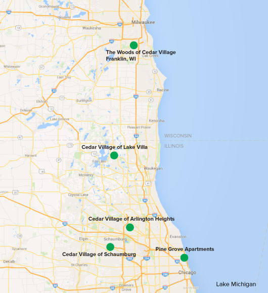 Chicagoland and Southern Wisconsin Map